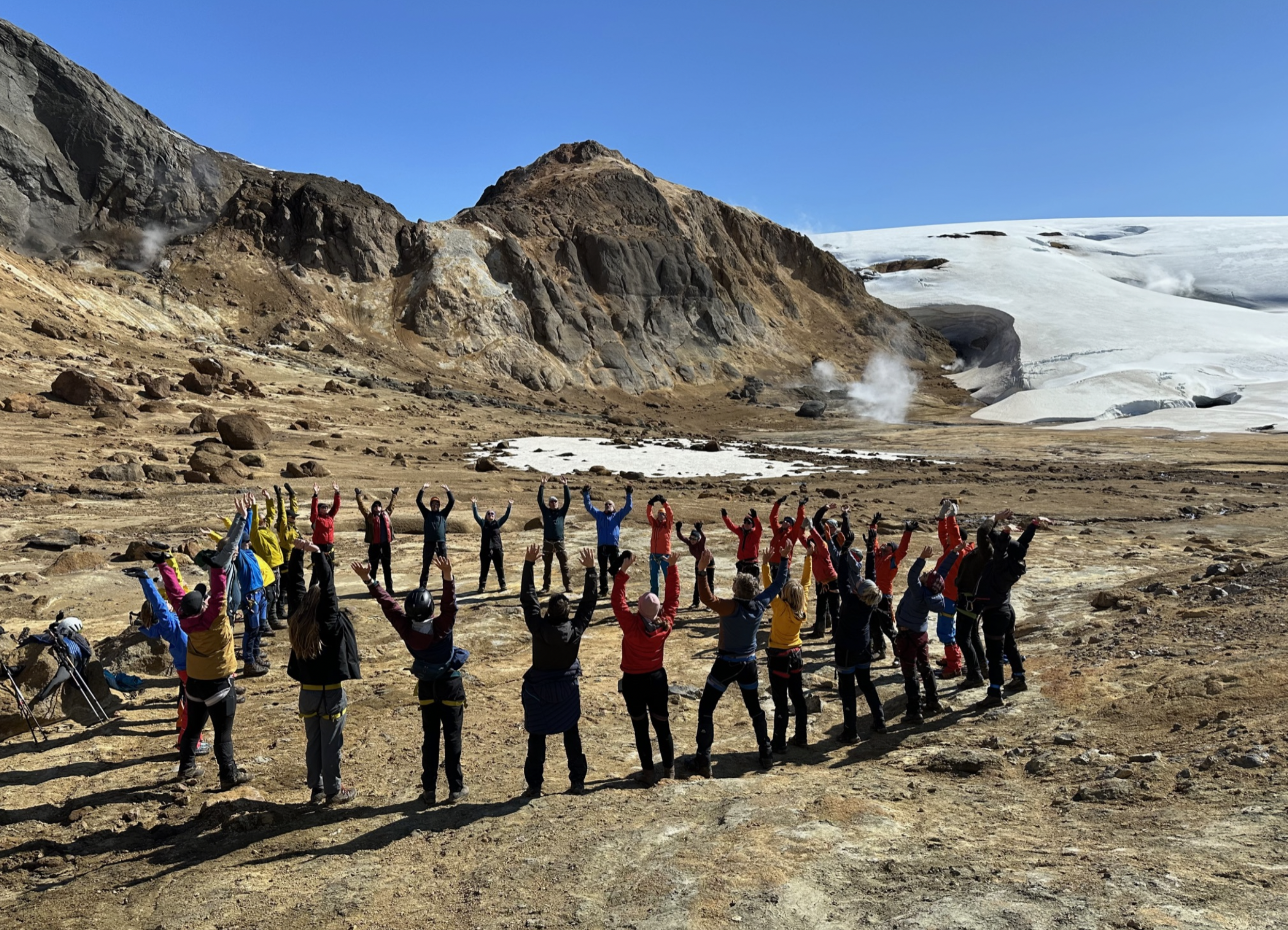 Jóga í Efri-Hveradal í 1700m hæð