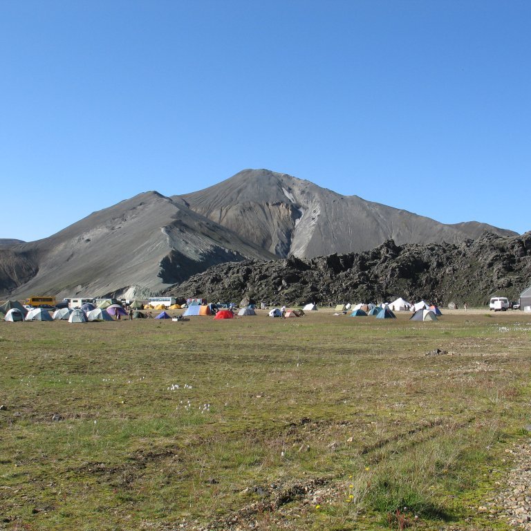 Bláhnúkur og tjaldstæði