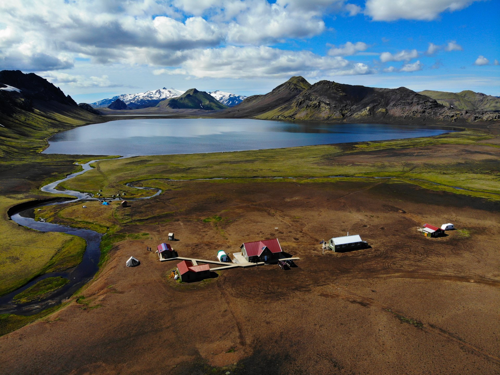 skálar FÍ við Álftavatn á Laugaveginum