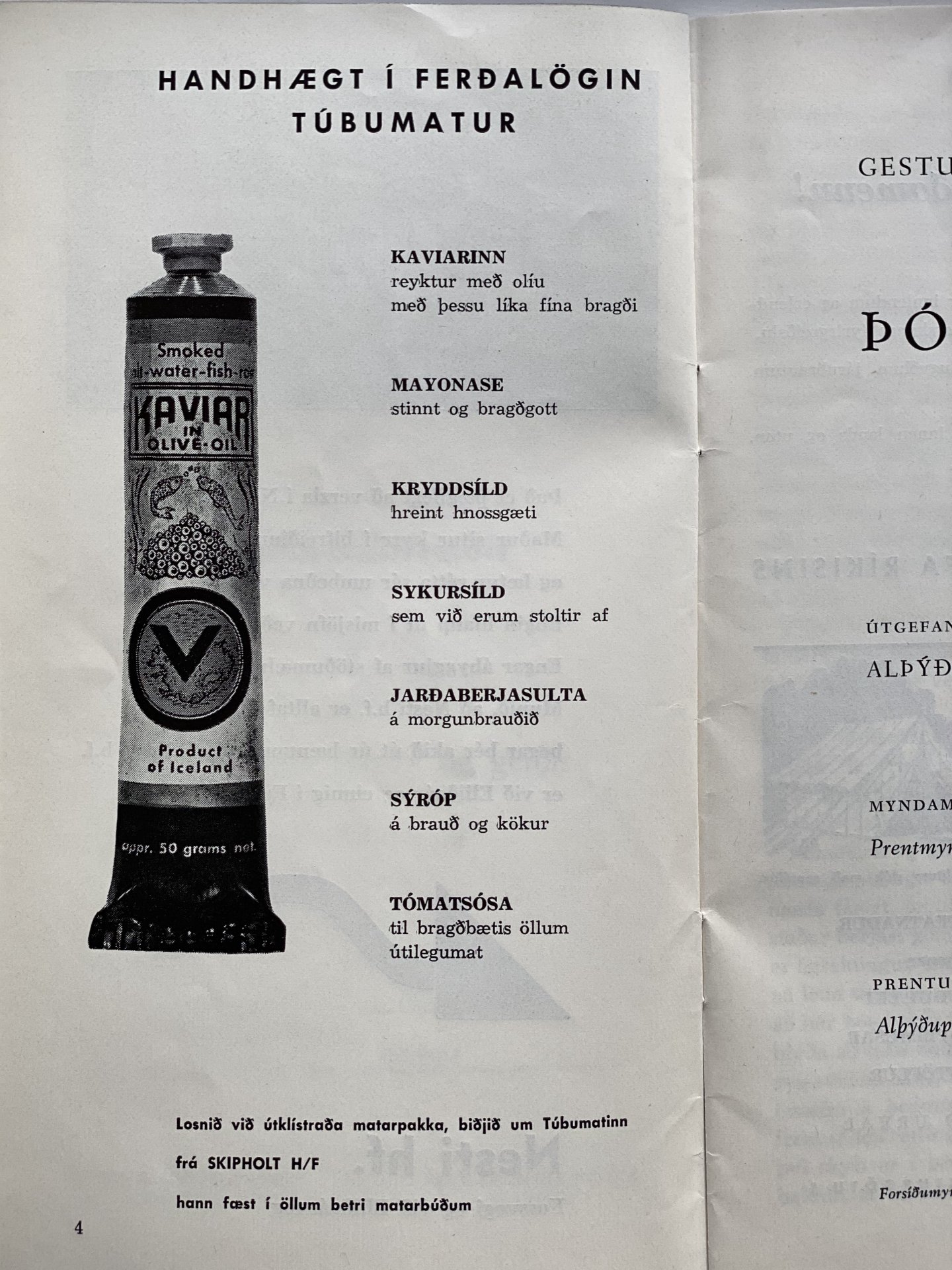 Auglýsing frá 1961 í blöðungi Alþýðublaðsins um Þórsmörk.